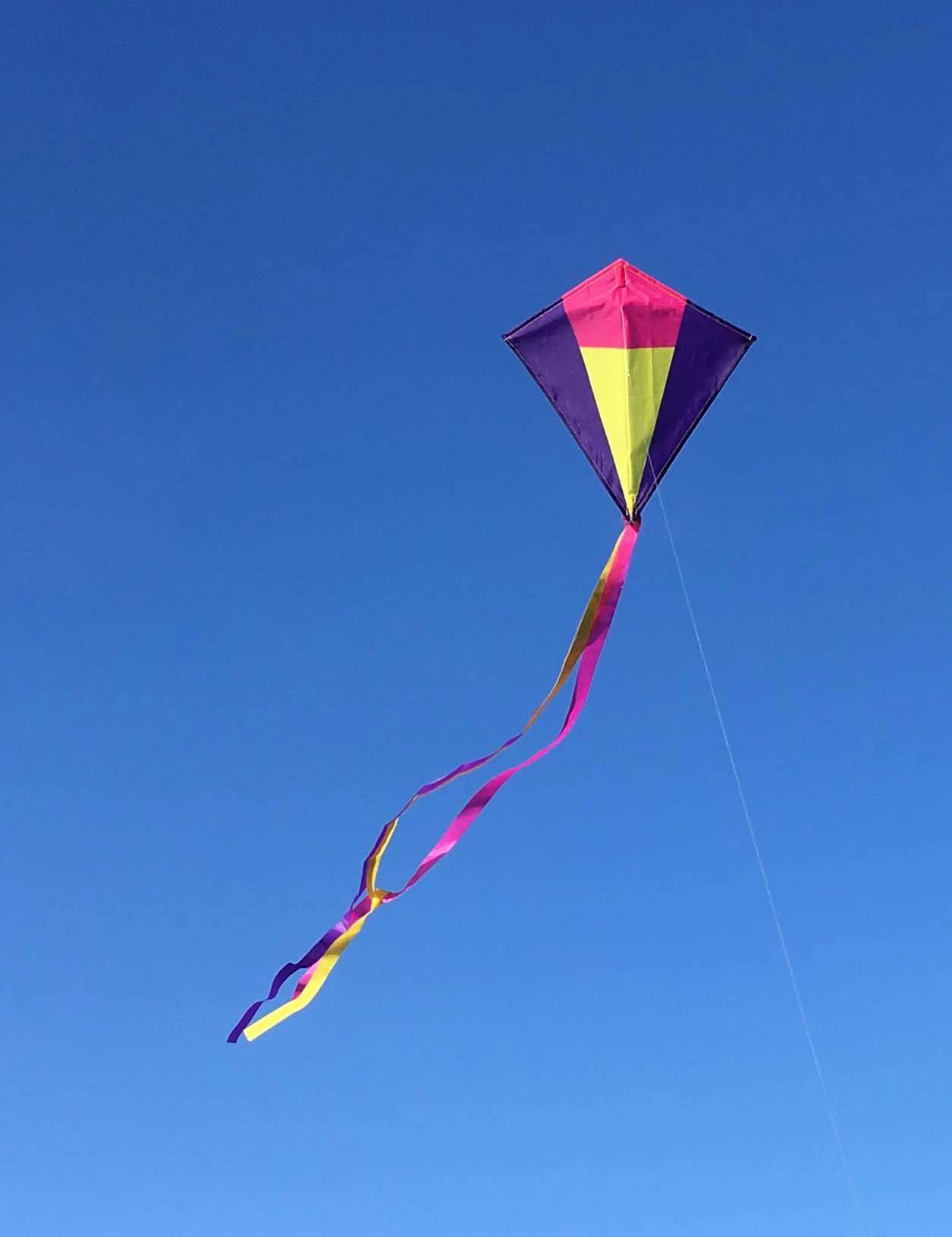 Small Diamond Kite – Purple, Yellow & Pink